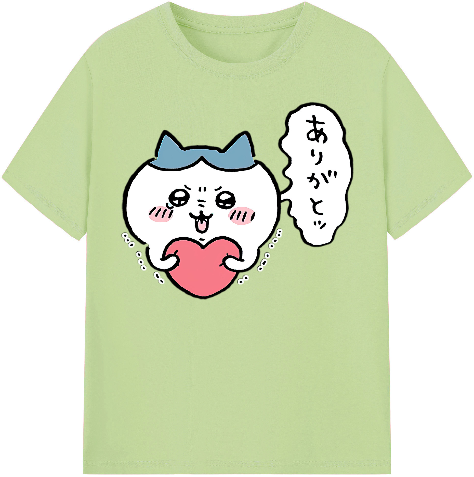 （画像用） ちいかわ ハチワレ Chii-kawa hachiware 綿100％半袖Tシャツ（フロントプリント）